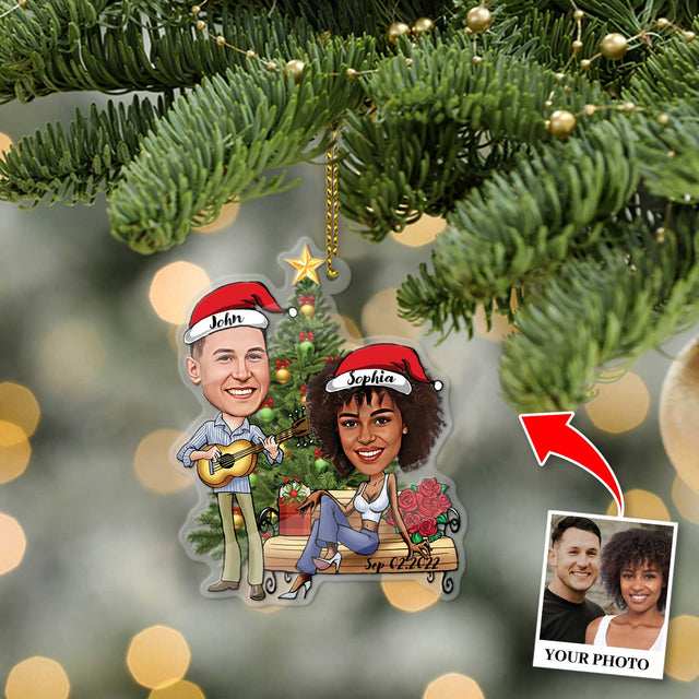 Custom Face From Photo, Gift For Couple, Shape Ornament 2 Sides