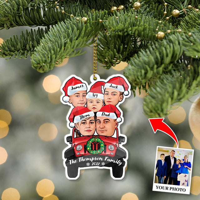 Custom Face From Photo, SUV Family, Shape Ornament 2 Sides