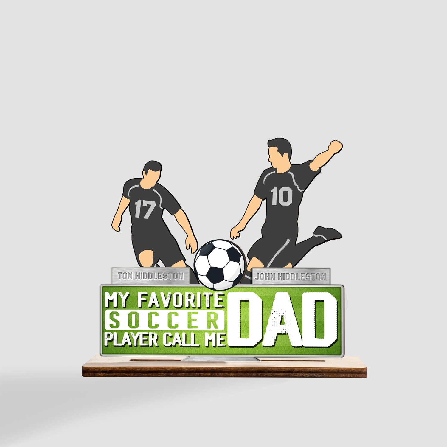 My Favorite Player Calls Me Dad, Customizable Name, Wooden Plaque 3 Layers