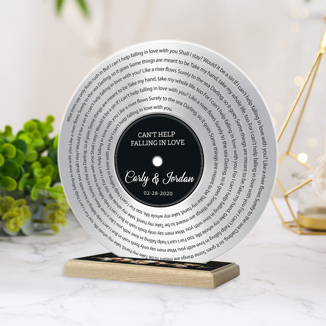 Custom Song Lyrics & Upload Photos Silver, Acrylic Record