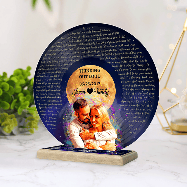 Custom Song Lyrics, Music QR Star Wood Stand, Acrylic Record