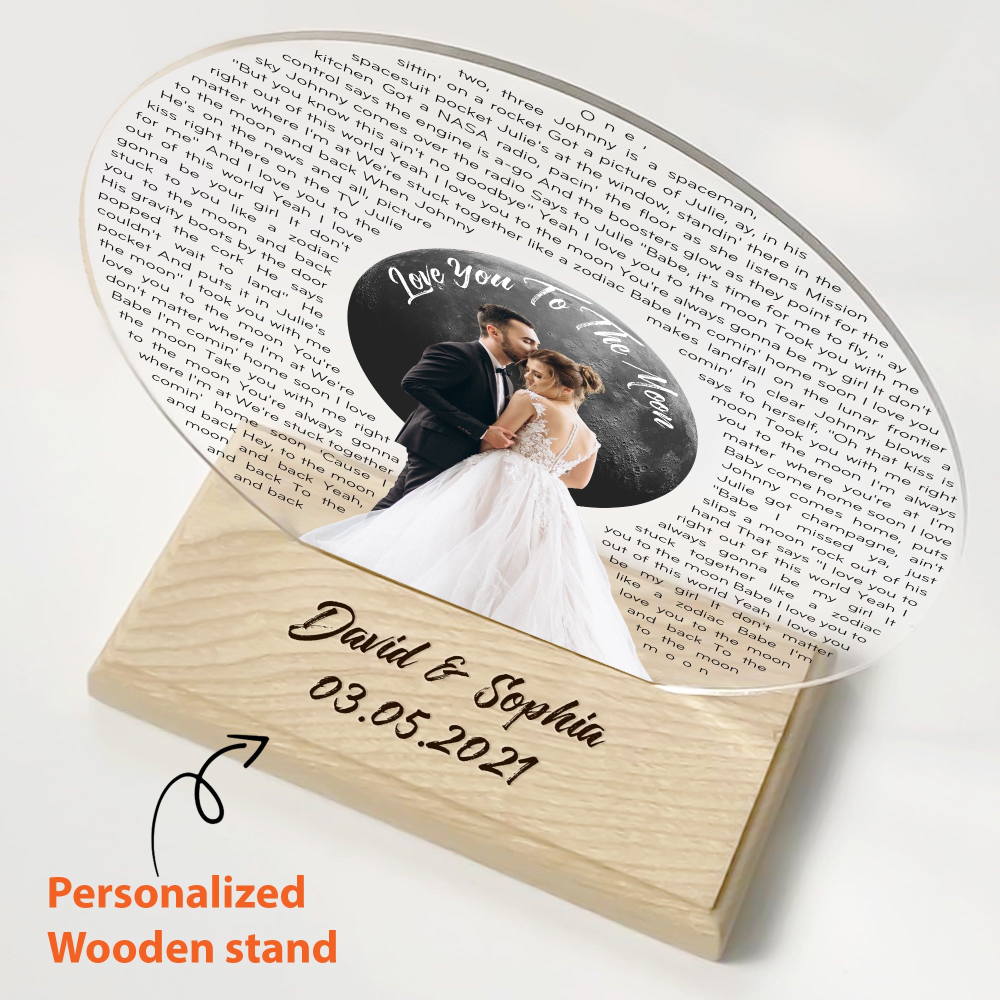 Custom Acrylic Vinyl Record, One Photo Uploaded