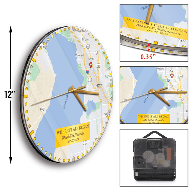 Where It All Began, Anniversary Gift, Wall Clock