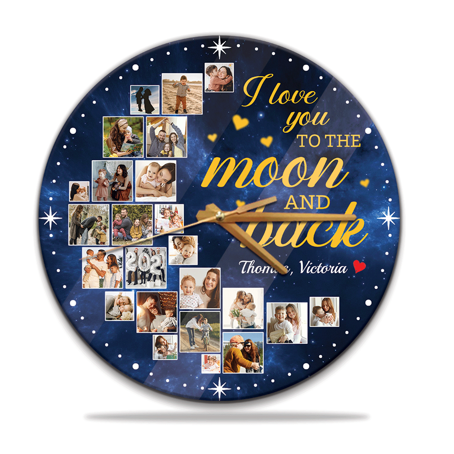 Custom Photo I Love You To The Moon and Back Wall Clock