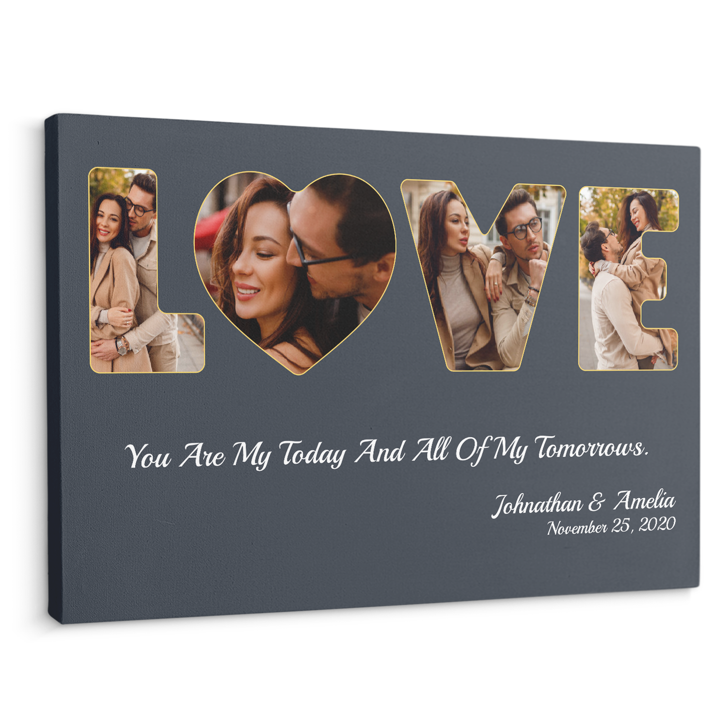 Love, Custom Photo Collage 4 Pictures Canvas Wall Art