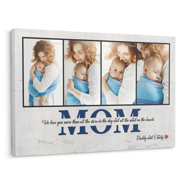 Mom, Custom Photo Collage, 4 Pictures Canvas Wall Art