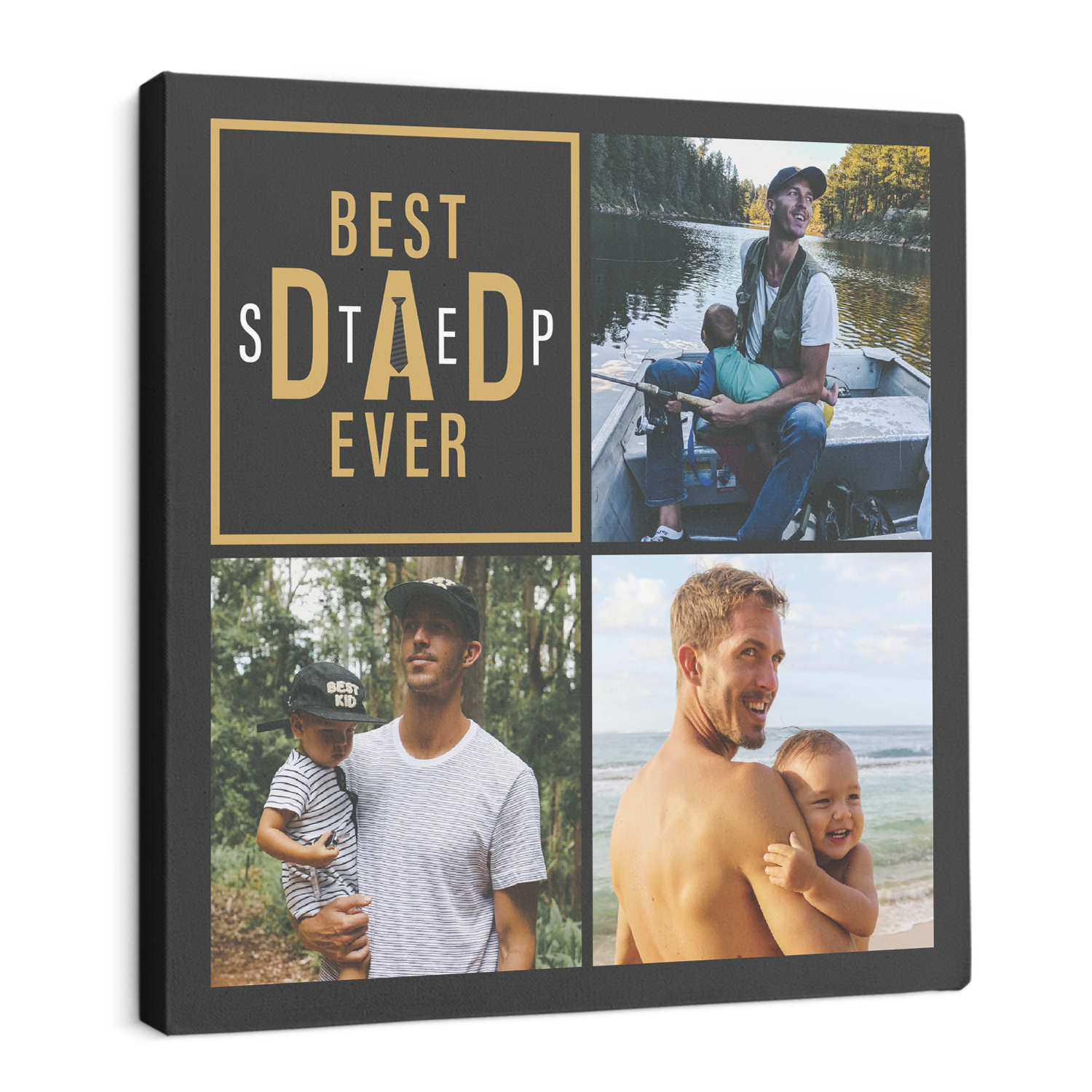 Best Stepdad Ever, Custom Photo Canvas Wall Art