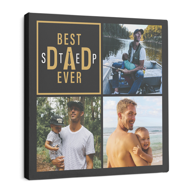 Best Stepdad Ever, Custom Photo Canvas Wall Art