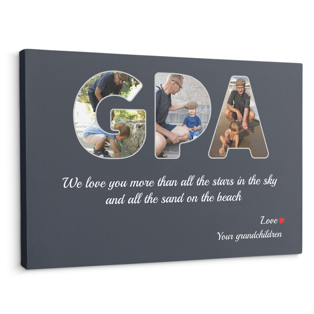 Gpa Custom Photo - Customizable Name And Text Canvas Wall Art