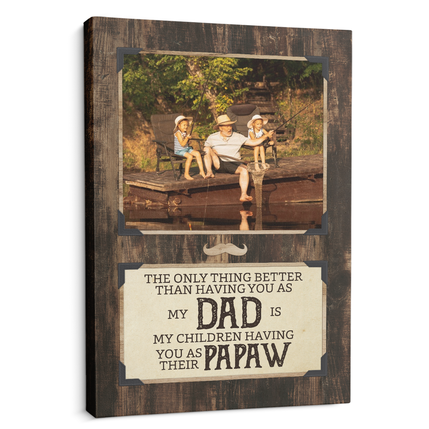 Dad And Papaw, Custom Photo, Canvas Wall Art