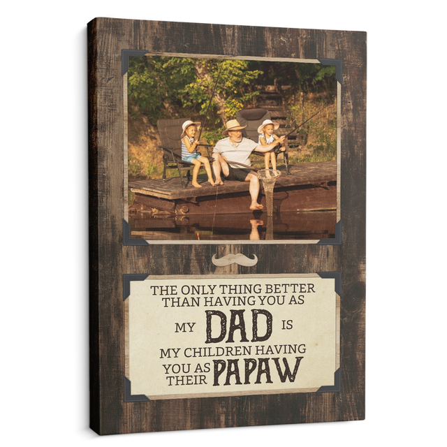 Dad And Papaw, Custom Photo, Canvas Wall Art