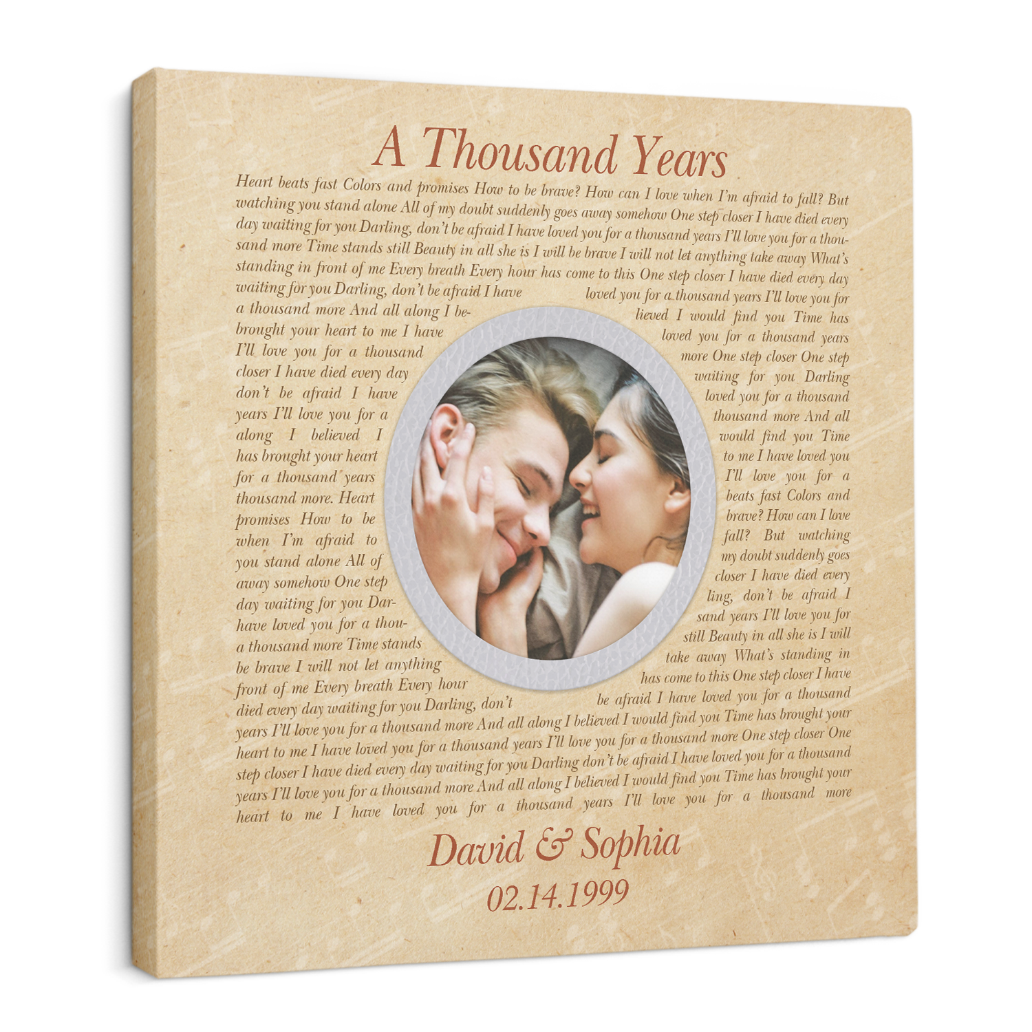 Custom Song Lyrics, Canvas Wall Art, Upload Photo, Gift For Wedding