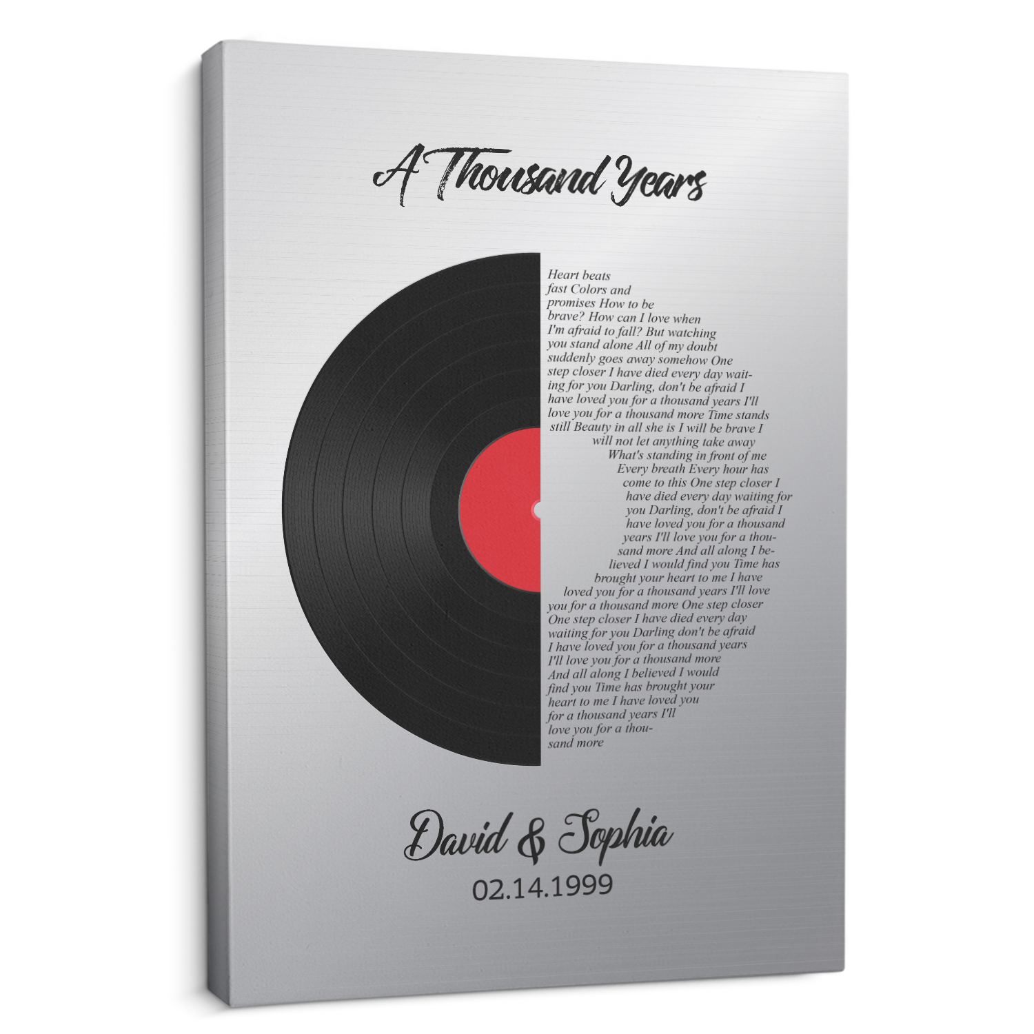 Custom Song Lyrics, Vinyl Record, Canvas Wall Art, Gift For Couple