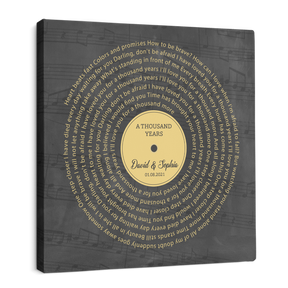 Custom Song Lyrics, Customizable Song Name And Text Canvas