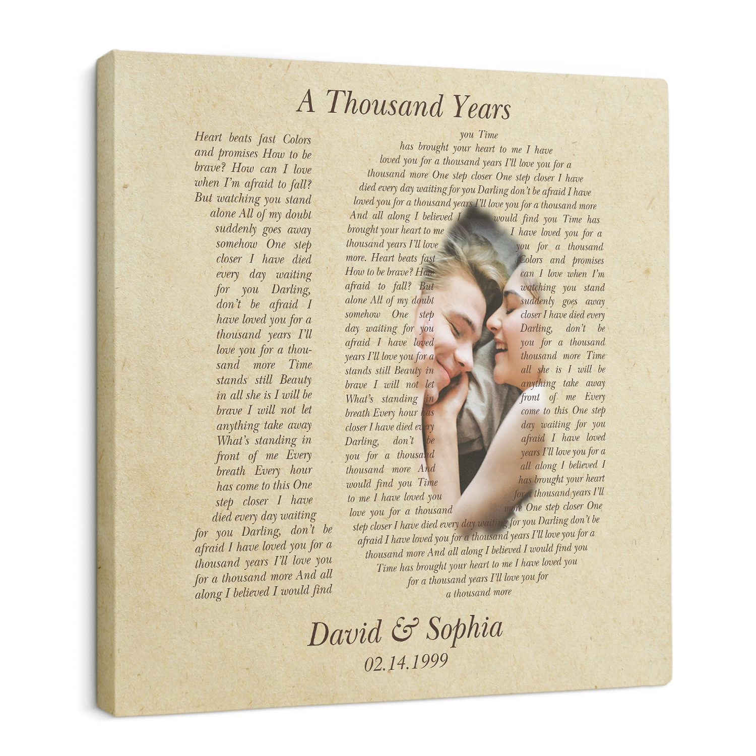Custom Song Lyrics, Wedding Anniversary, Canvas Wall Art