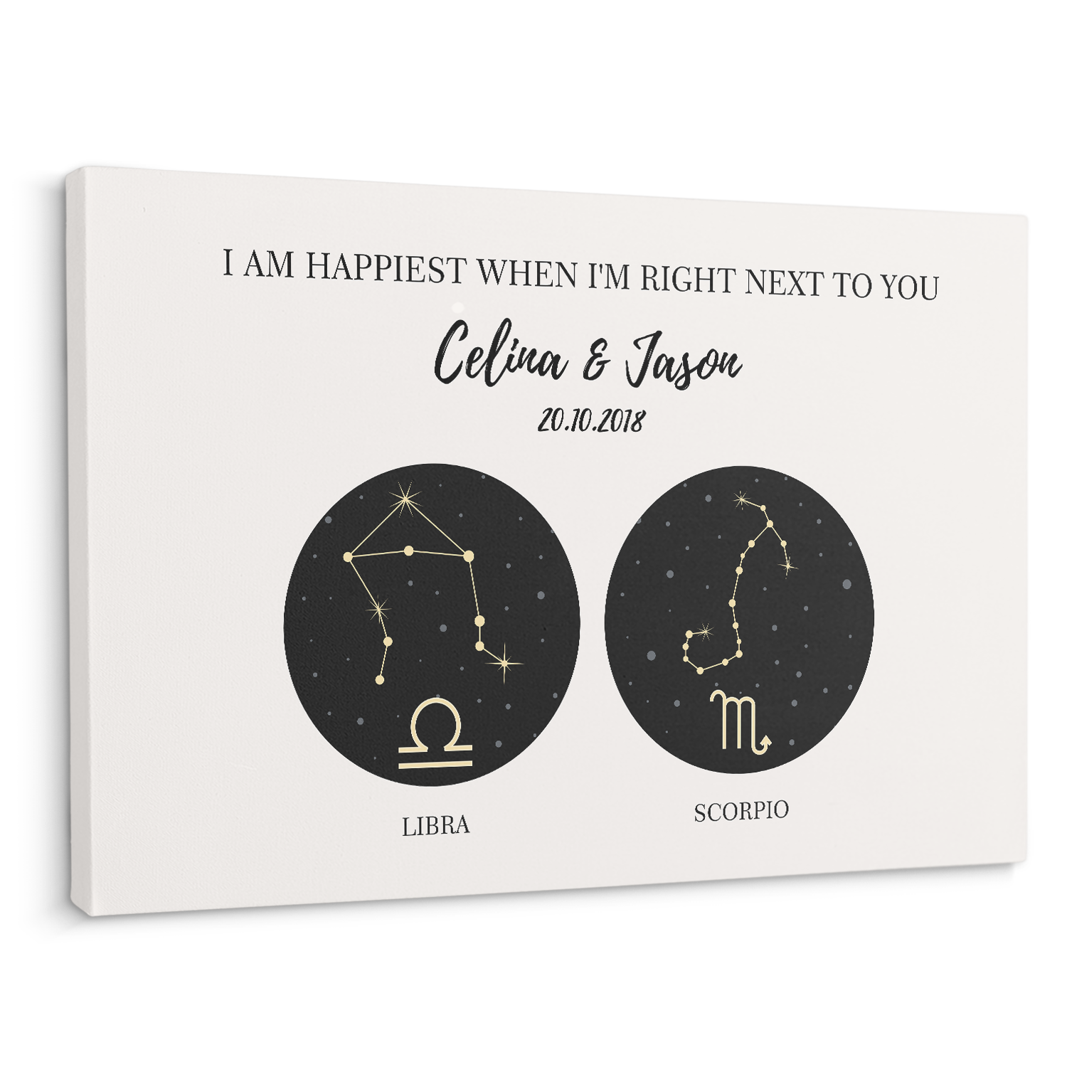 Couple Astrology - Custom Canvas Gift For Couples