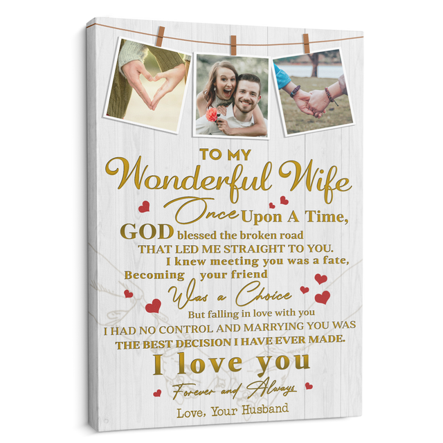 Custom Photo Canvas Art Print, Gift For Wife