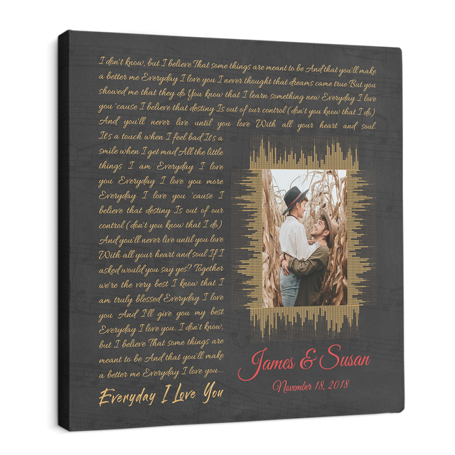 Custom Song Lyrics, Canvas Wall Art Gift For Wedding