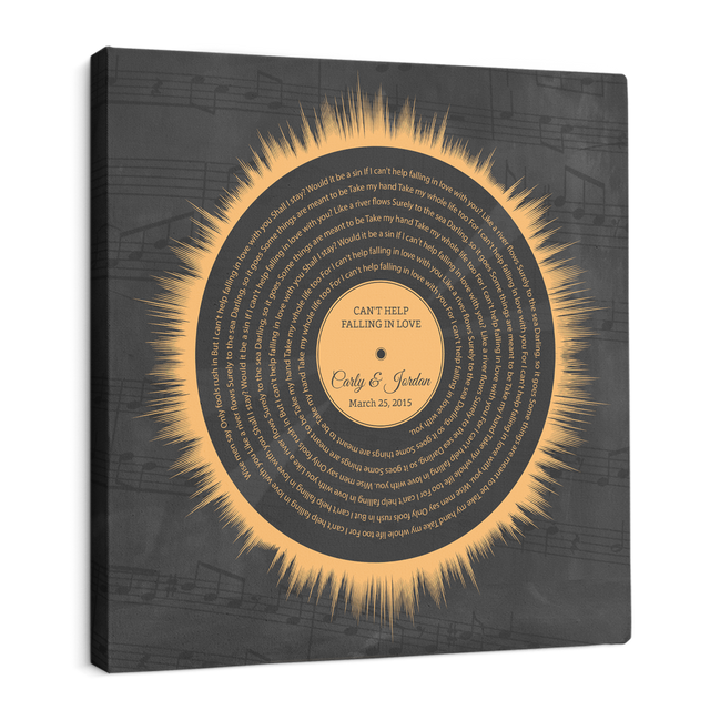Custom Song Lyrics, Vinyl Record Art, Square Canvas