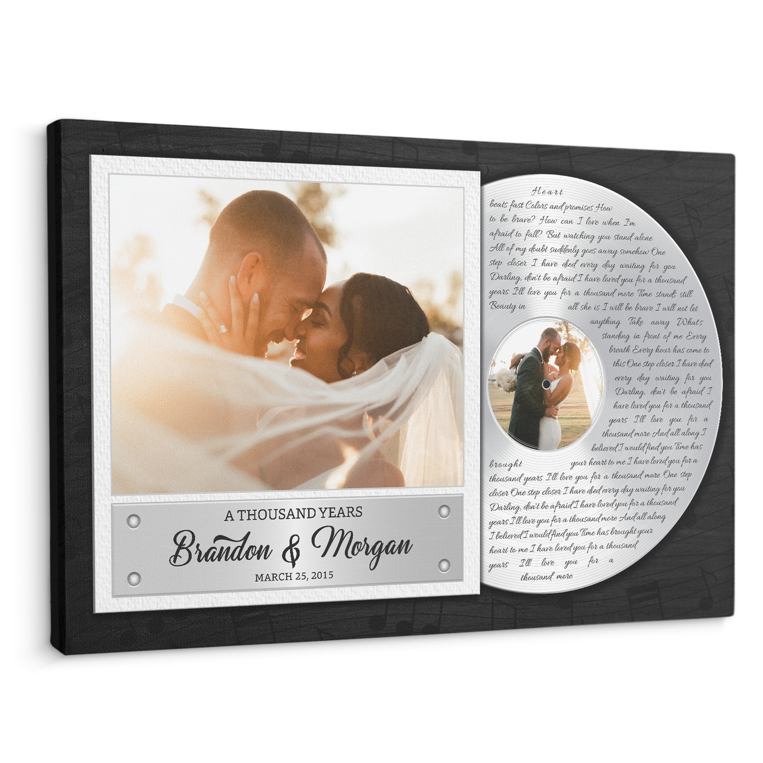 Custom Song Lyrics, CD Album, Custom Name And Photo, Canvas Wall Art