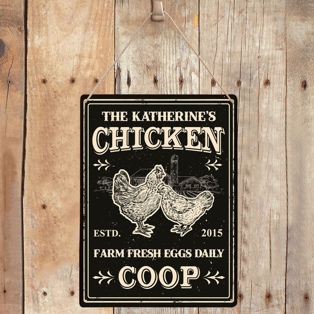 Chicken Coop Farm Fresh Eggs Daily, Customized Farm Sign