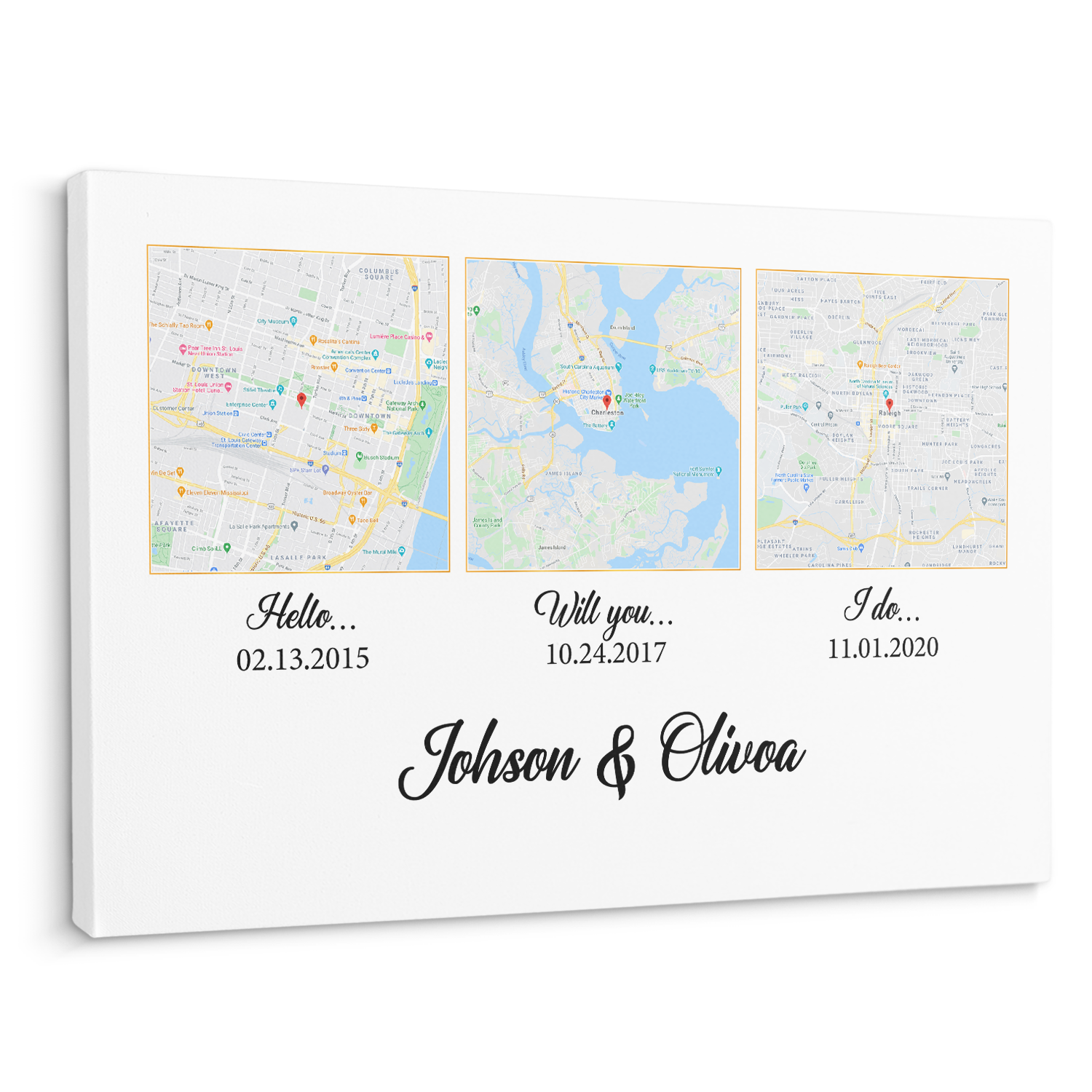 Hello Will You I Do Custom Map And Text Squares Art White Background