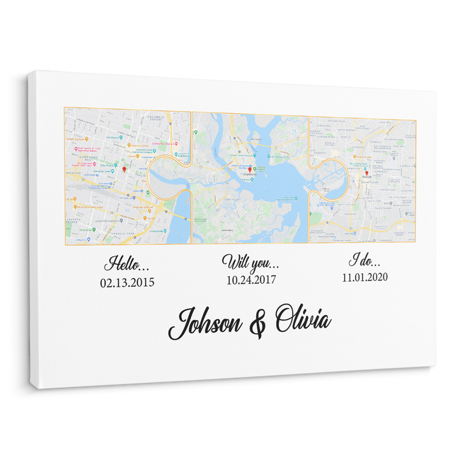 Hello Will You I Do Custom Map And Text Puzzle Art White Background
