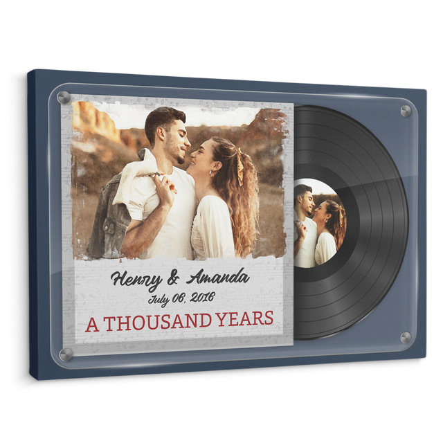 Custom Photo, Customizable Name And Date, Canvas Wall Art, Vinyl Record