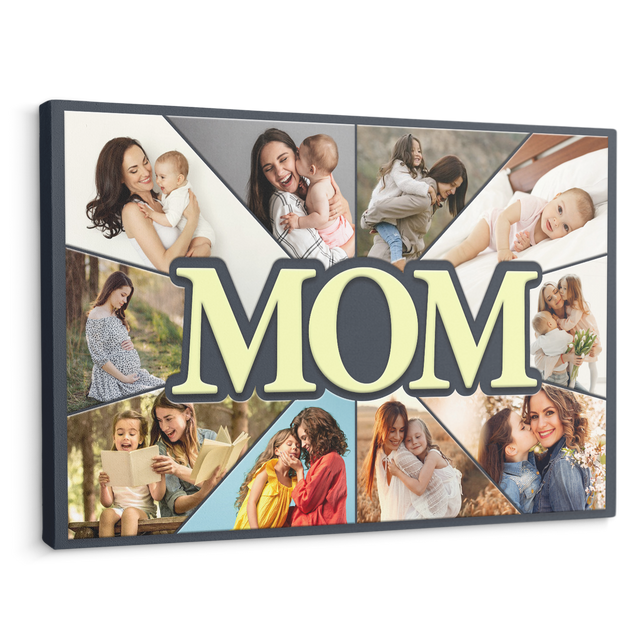 Mom Custom Upload Photo, Gift For Mother's Day Canvas Wall Art