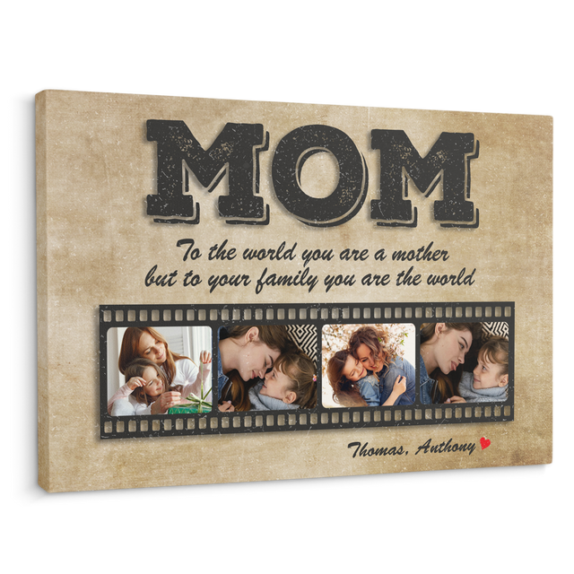 Mom Custom Photo Collage, Roll Film, Canvas Wall Art