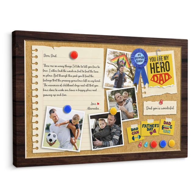 Super Dad, Custom Photo Customizable Name Canvas Wall Art
