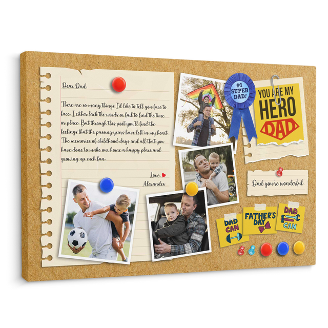 Super Dad, Custom Photo Customizable Name Canvas Wall Art