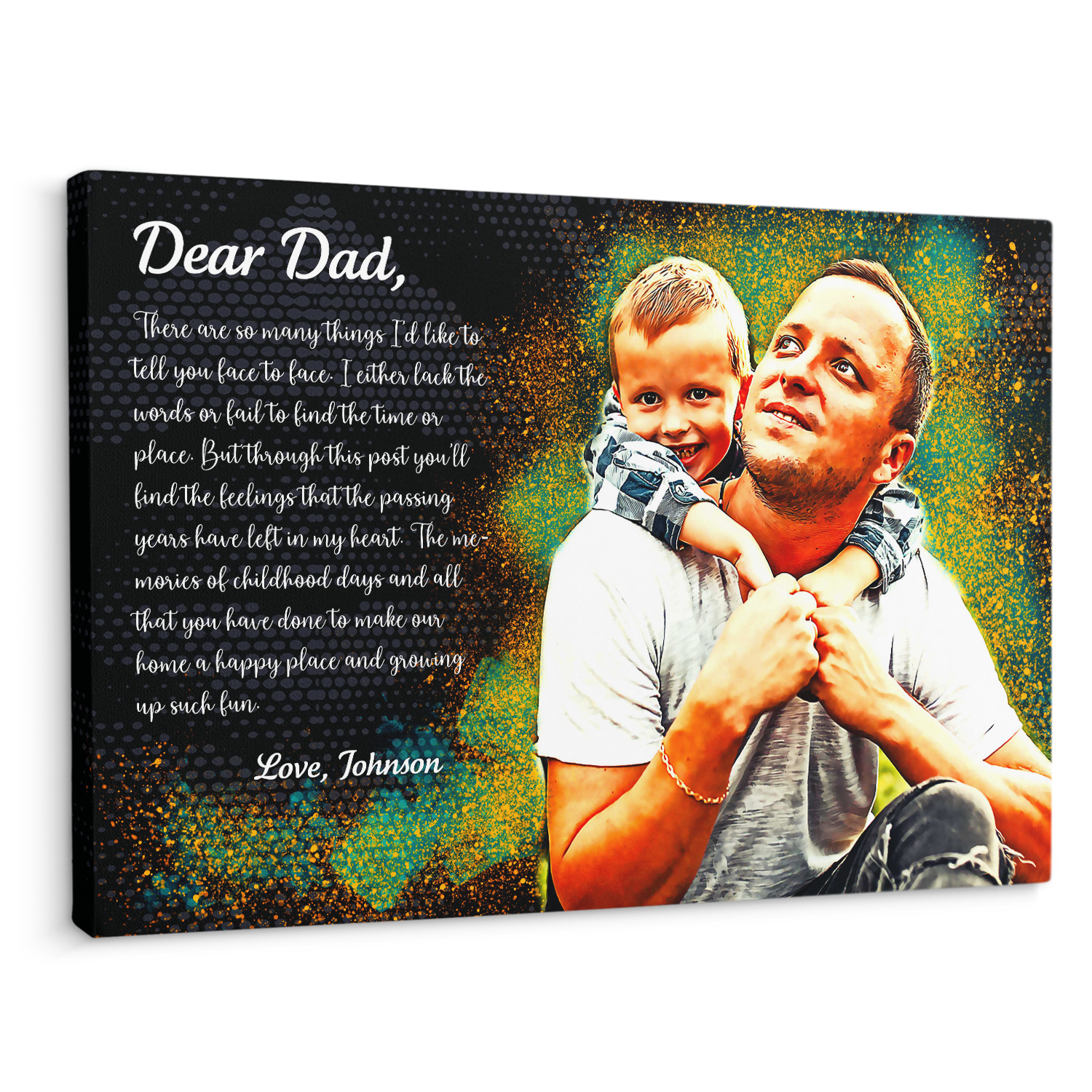 Custom Portrait From Photo, Color Blast Canvas Wall Art