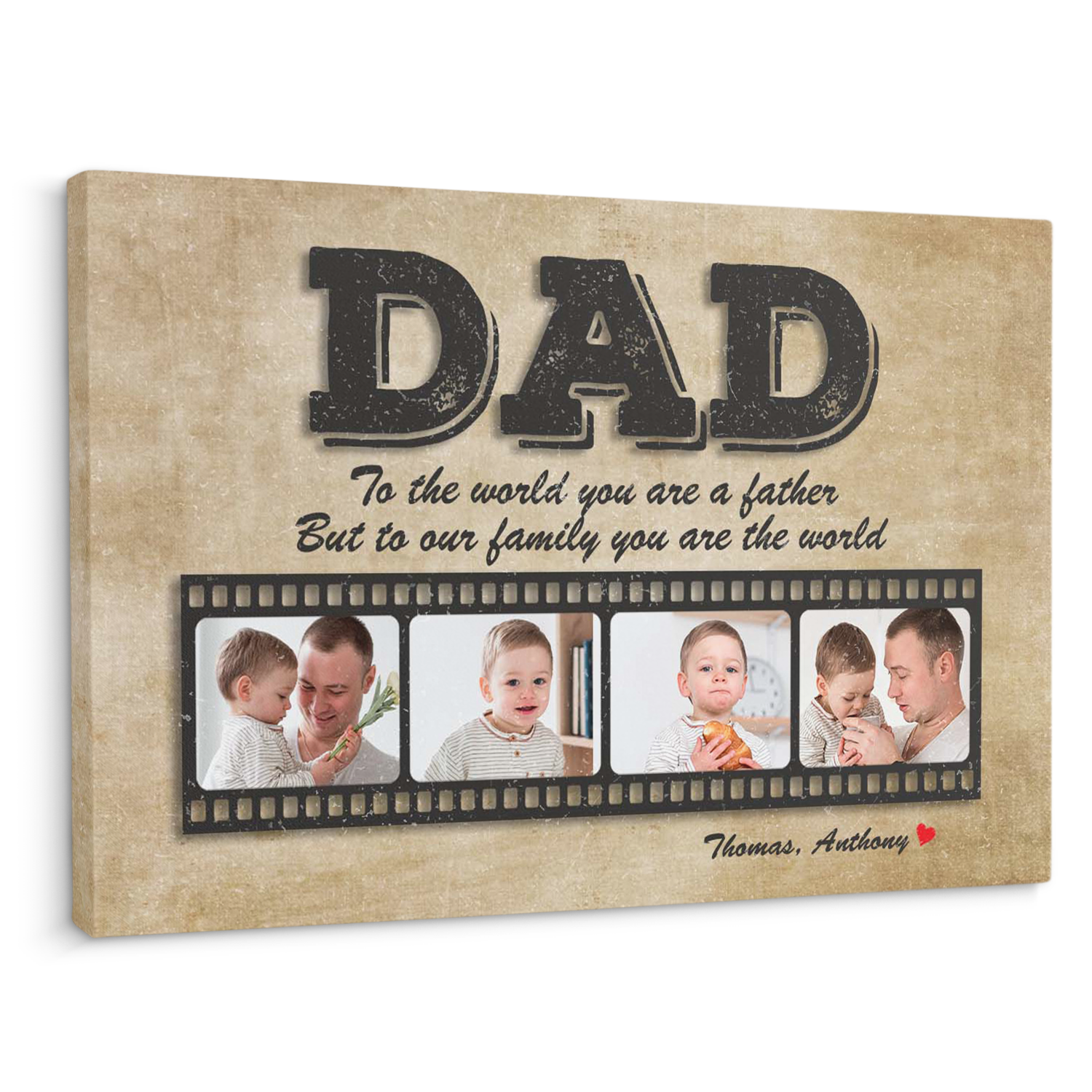 Dad Custom Photo Film Style - Customizable Canvas