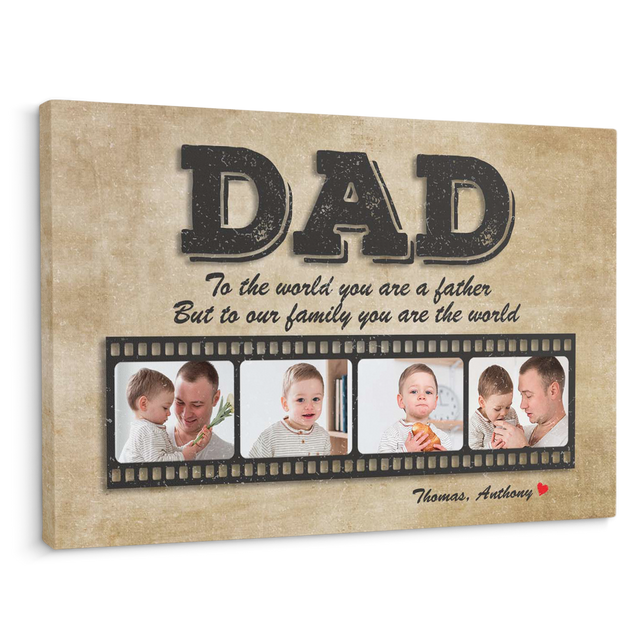 Dad Custom Photo Film Style - Customizable Canvas