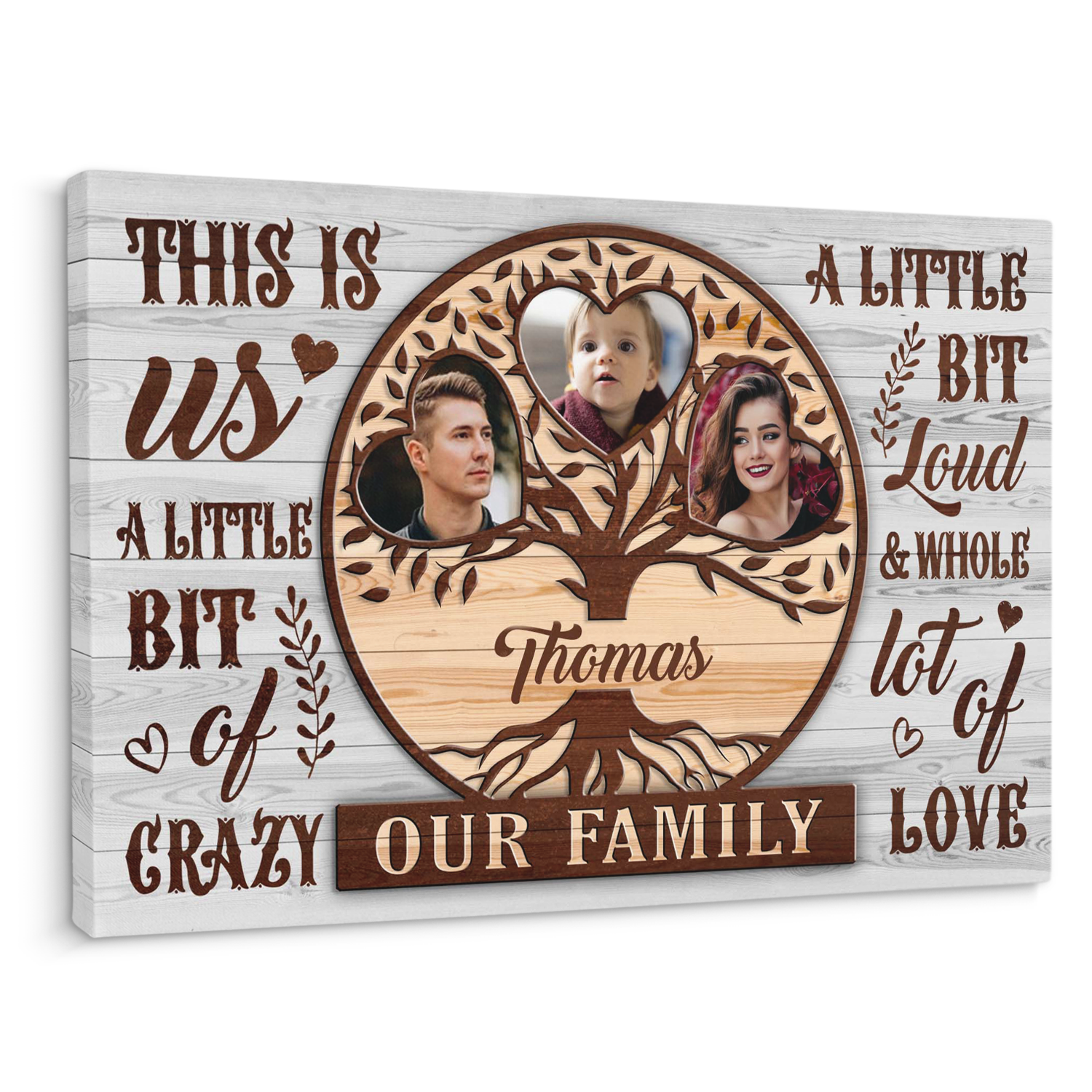 Family Tree, Custom Photo, Customizable Family Name, Canvas Wall Art