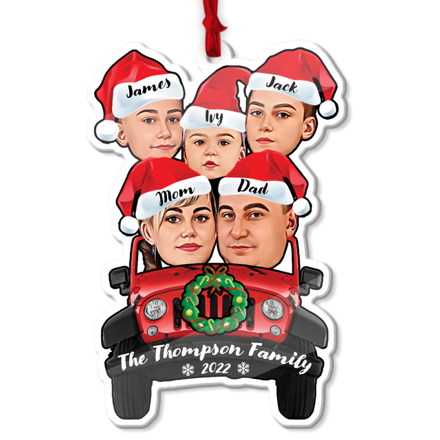 Custom Face From Photo, SUV Family, Shape Ornament 2 Sides