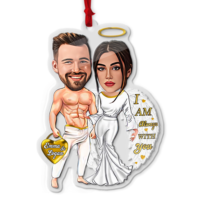 Face From Photo, Gift For Couple, White Angle 2, Shape Ornament 2 Sides
