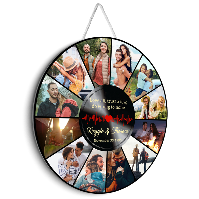 Custom Round Sign, Customizable Photo And Text, Vinyl Record