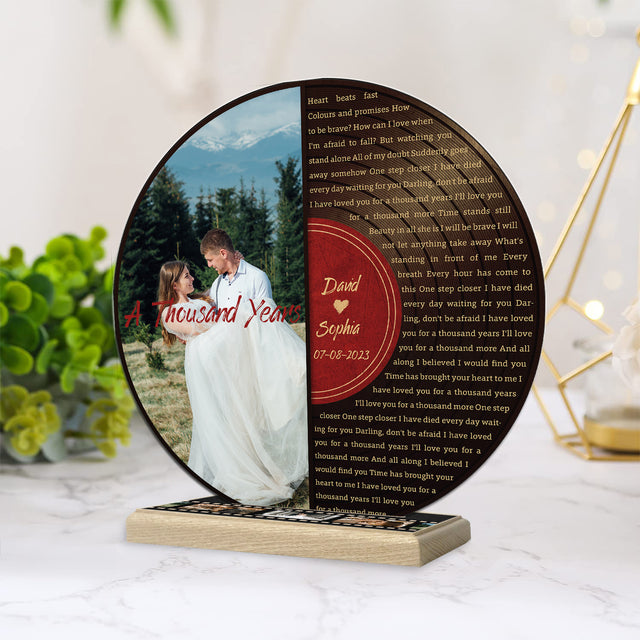 Custom Song Lyrics, Half Vinyl Record, Upload Photo, Customizable Song Name And Text Acrylic Record