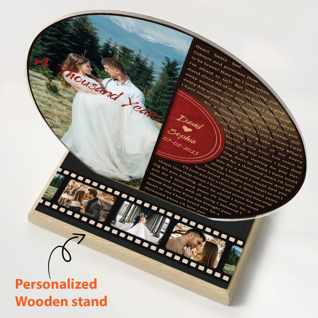 Custom Song Lyrics, Half Vinyl Record, Upload Photo, Customizable Song Name And Text Acrylic Record