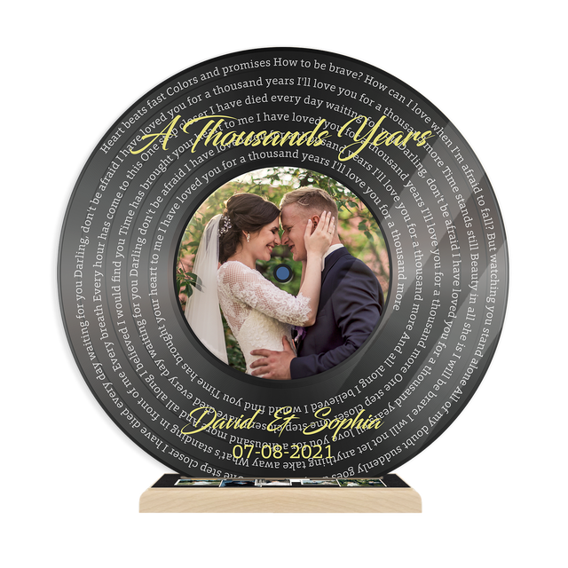 Custom Song Lyrics & Photo, Vinyl Record Style, Acrylic Record
