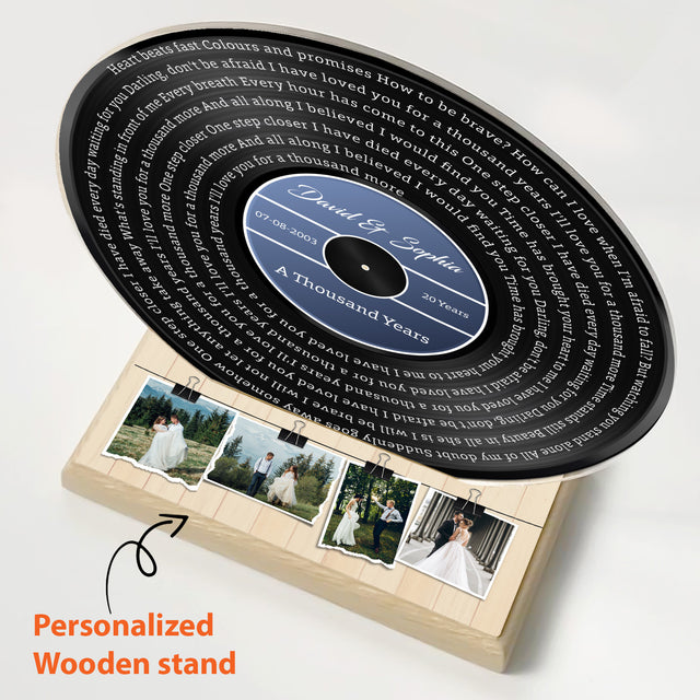 Custom Song Lyrics & Upload Photo, Black Vinyl Record Style, Acrylic Record