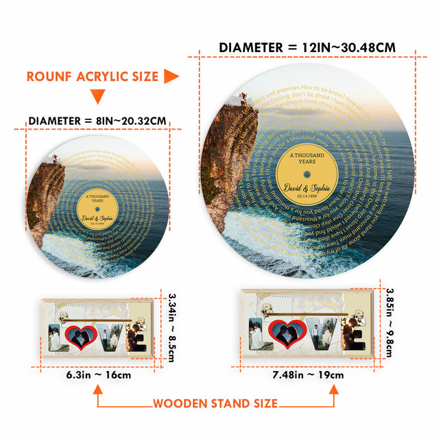 Custom Photo Name Date, Song Lyrics Acrylic Record