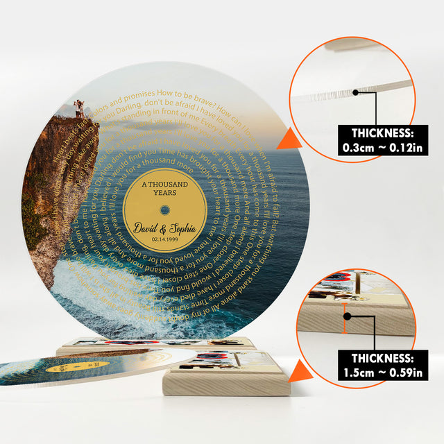 Custom Photo Name Date, Song Lyrics Acrylic Record