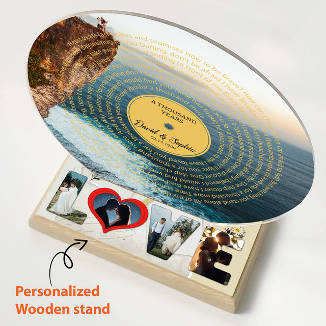 Custom Photo Name Date, Song Lyrics Acrylic Record