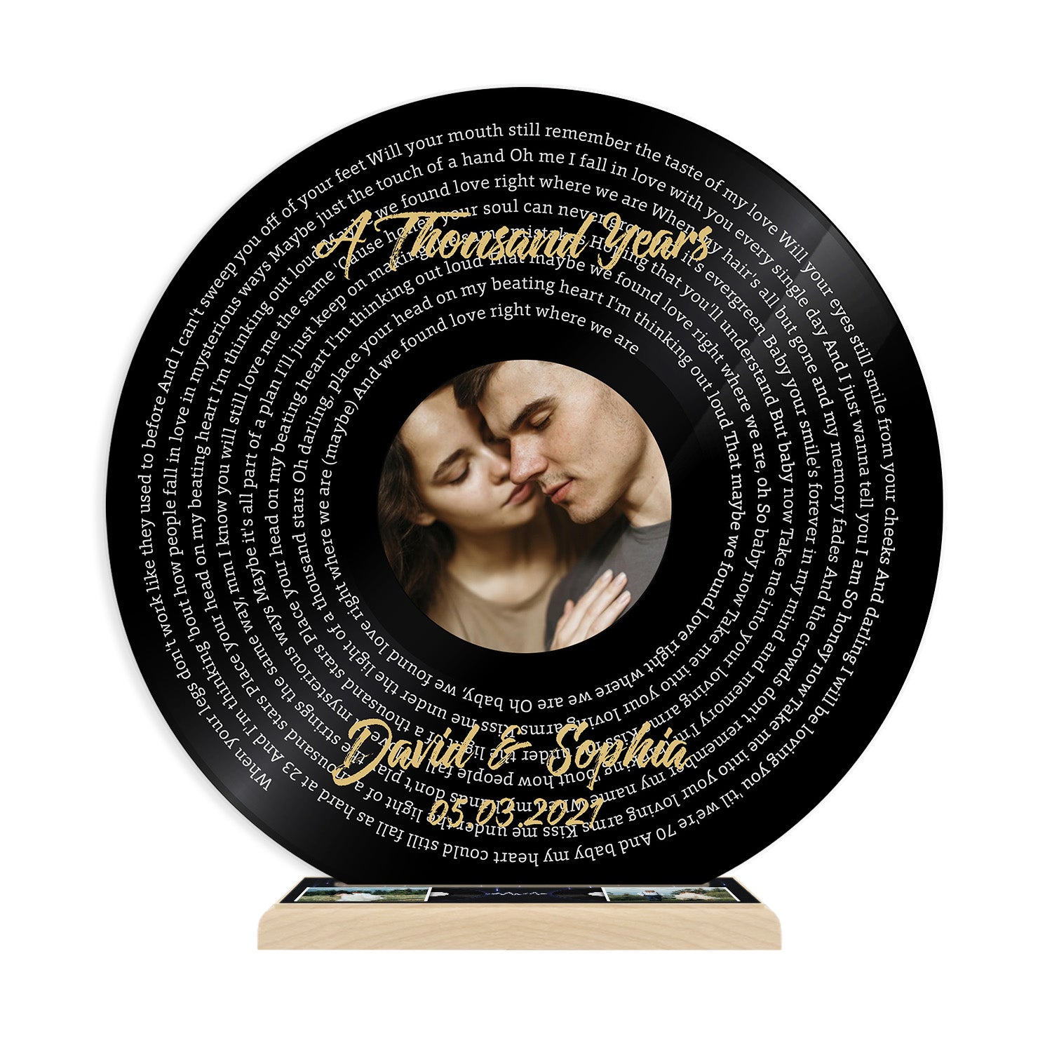 Custom Song Lyrics, Black Vinyl Record, Acrylic Record
