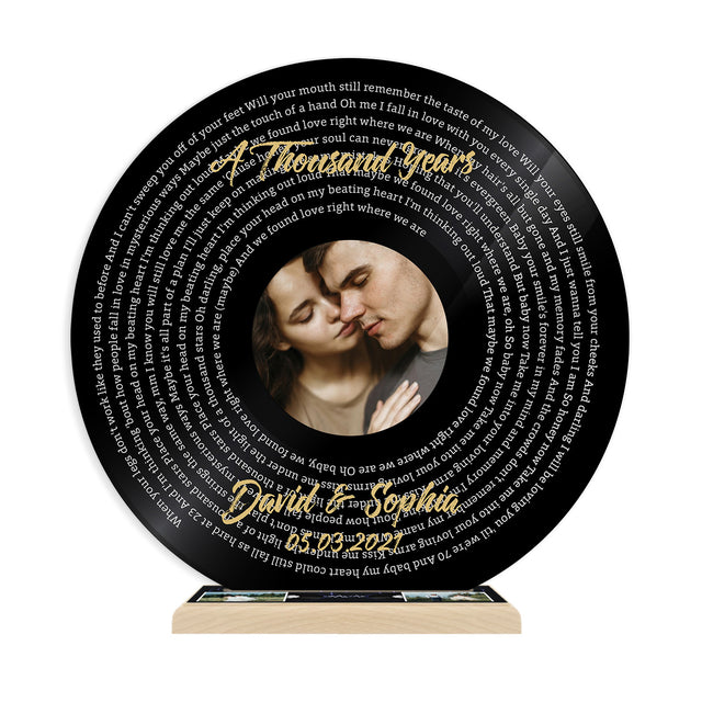 Custom Song Lyrics, Black Vinyl Record, Acrylic Record