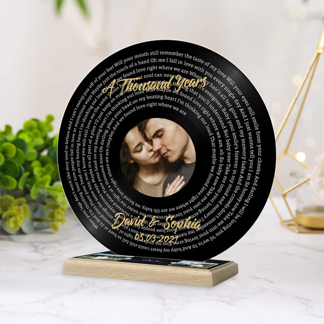 Custom Song Lyrics, Black Vinyl Record, Acrylic Record