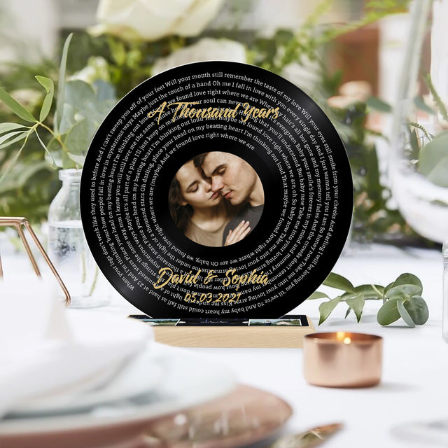 Custom Song Lyrics, Black Vinyl Record, Acrylic Record